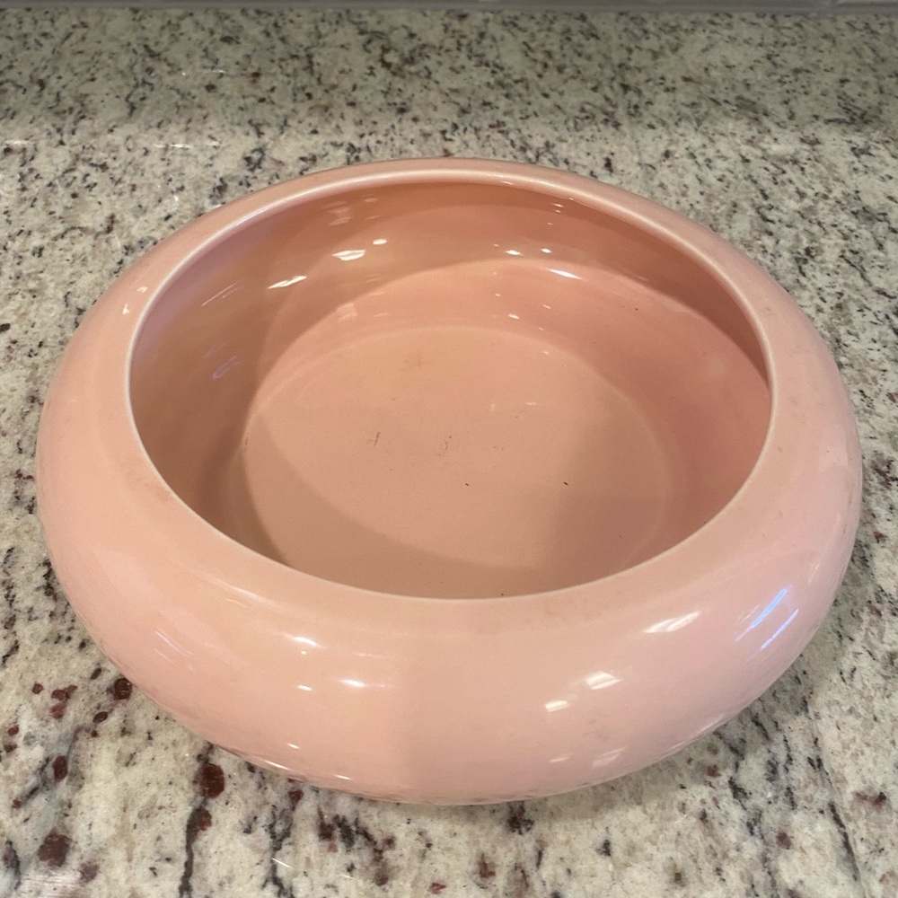 Vintage NAPCO Modern Round Open Flat Art Deco Pottery Bowl